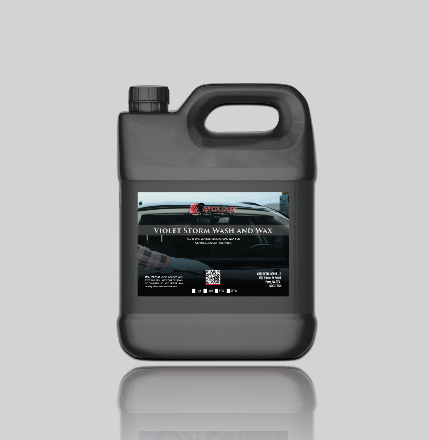 Arete Chem Violet Storm Wash and Wax 1 Gal